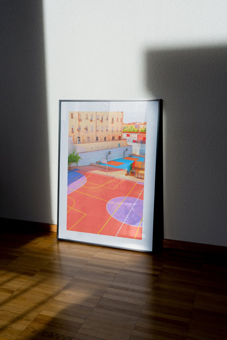 Colorful Basketball Court Print Etsy Colorful Basketball Court Print Etsy