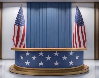 American Press Conference - Instant Download High-Quality Teams or Zoom Virtual Background for Remote and Work From Home Professionals