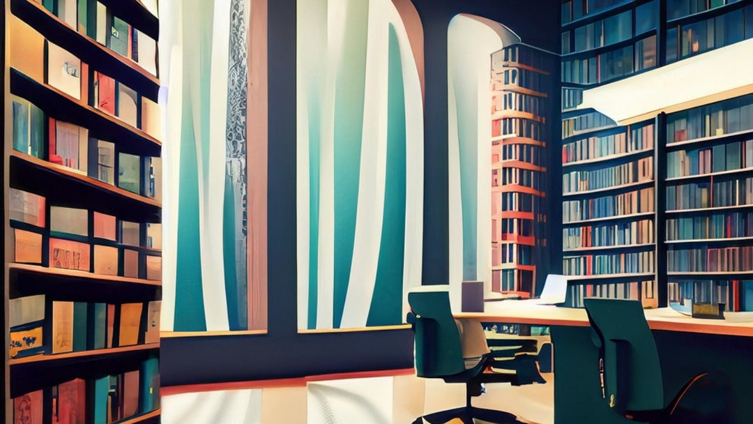 Modern Library Background Subtle Modern Library - Instant Download High-quality Teams or Zoom Virtual ...