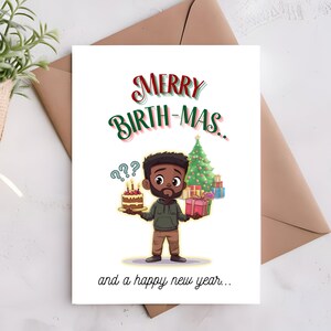 December Birthday Card Christmas Birthday Card Printable Christmas Birthday Card Funny  Digital Download Humor Holiday Card Birthmas