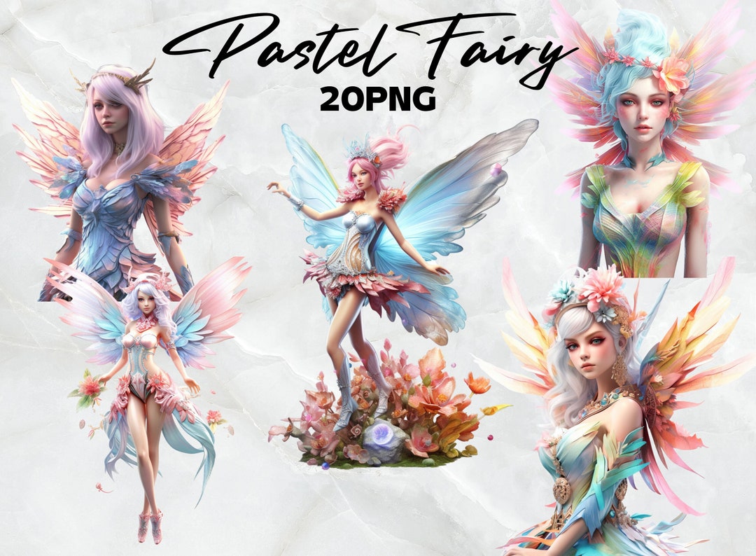 Pastel Fairy Fantasy Clipart Bundlefairies Png Fantasy Art - Etsy