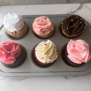Birthday Cake Felt Cupcake / Felt Cupcakes/ Chocolate Felt Cupcake/ Red Velvet Felt cupcake/ Pink Felt Cupcake