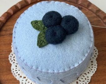 Blueberry Felt Cheesecake /Felt Cake /blue Felt Pastry