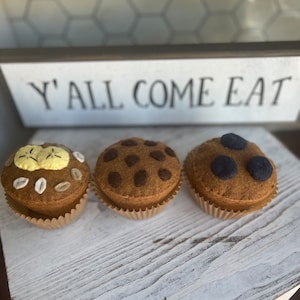 Felt Muffins: Pretend Play Food, Hand Sewn Decoration