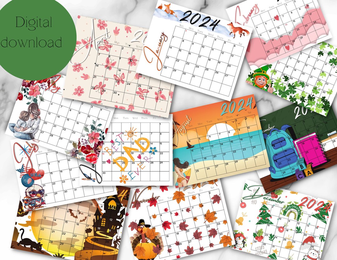 Calendar For Teachers Calendar For Kids School Supplies Etsy