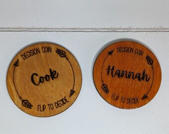 Moneda de toma de decisiones personalizada - Solucionador de discusiones - Boda - Cita nocturna en pareja - Moneda al aire - Aniversario - Para ella/él - Día de San Valentín