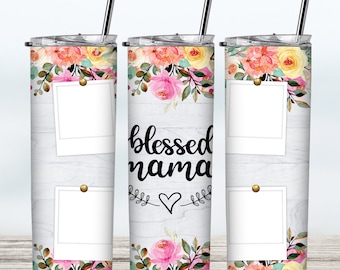 Bendita Mamá - Abuela - Abuela - Grammy - Nana - Niñera - Mimi - Meme - Vaso de fotos personalizado