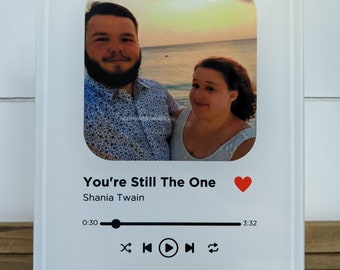 Vidrio templado con foto personalizada, Reproductor Spotify, Regalo de Navidad, Día de San Valentín, Foto familiar, Regalo de pareja, Regalo para ella, Regalo de boda