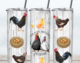 Sólo una chica que ama el vaso Pecker - Vaso de pollo - Vaso de gallo - Vaso divertido