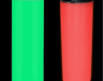 Glow in the dark tumblers for sublimation Red and Green available