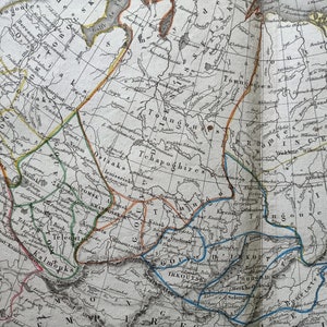 1840, Russia, Siberia, Asian Russia, antique colored engraving, map