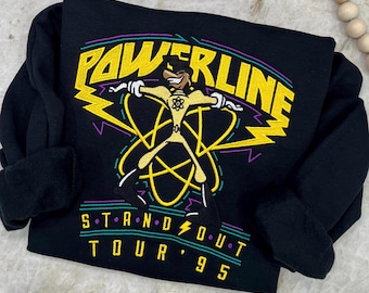 Powerline Inspired Embroidered Crewneck, Stand Out, A Goofy Movie Inspired, Goofy Inspired, Machine Embroidery