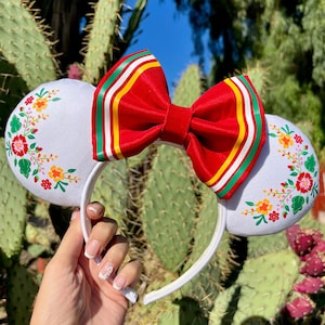 México Lindo Mouse Ears, Mexico Inspired, Minnie Mouse Inspired, Mexican, Theme Park Headband, Hispanic, Cultural Mouse Ears, Latina