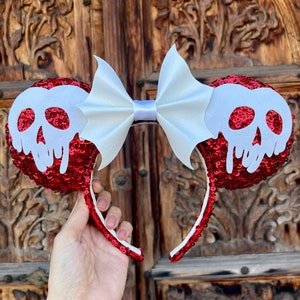Poison Apple Inspired Mouse Ears, Snow White Inspired, Evil Witch Inspired, Theme Park Mouse Ears, Halloween Mouse Ears