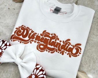 Talavera Crewneck Terracotta, Dinseylandia Inspired, Talavera Design, Sweater, Machine Embroidery, Hispanic, Cultural, Talavera Art