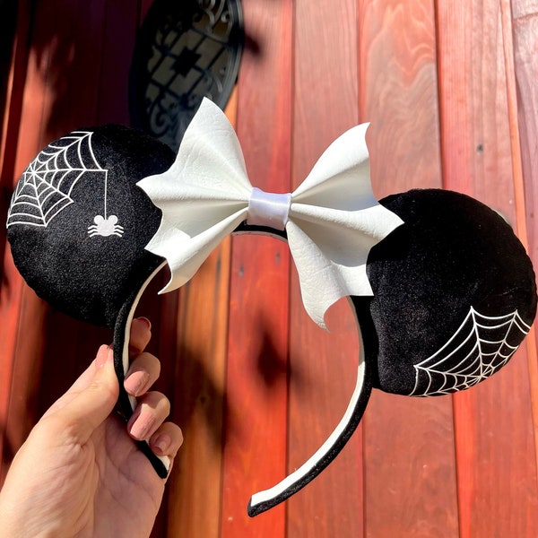 Spooky Mouse Spider Minnie Mouse Inspired Ears, Mouse Ears, Theme Park, Halloween Mouse Ears, Spider Mouse Ears, Oogie Boogie Bash Inspired