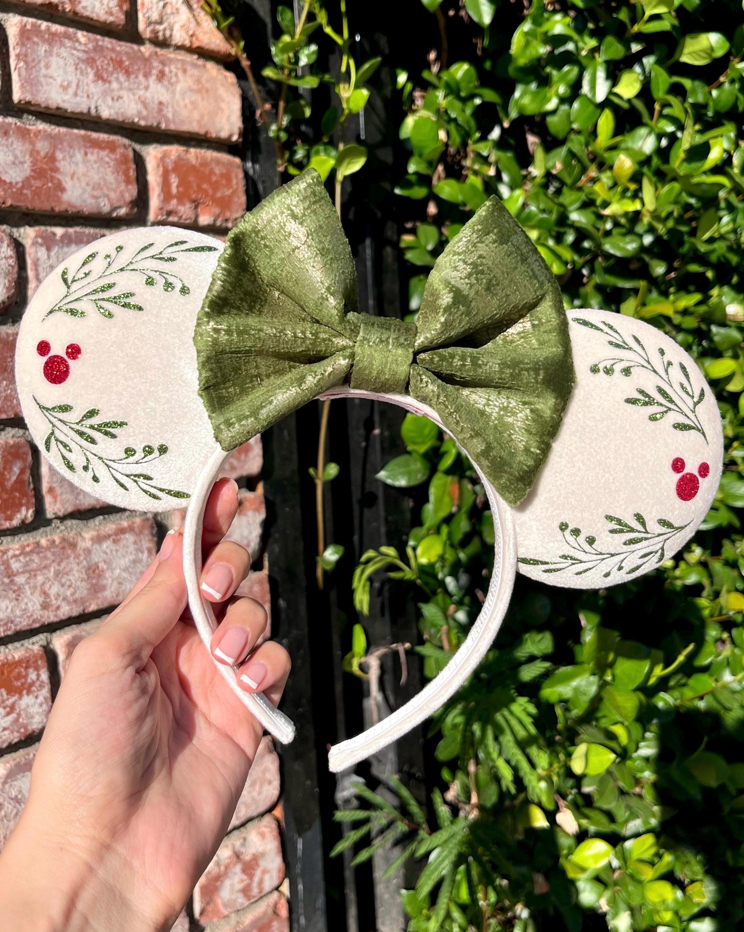 Mouse-mas, Christmas Inspired Mouse Ears, Minnie Mouse Inspired, Holiday Mouse Ears, Mistletoe Mouse Ears, Hidden Mickey Inspired Mouse Ears