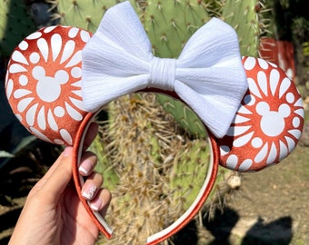 Terra-Mex Talavera, Minnie Mouse Inspired, Mouse Ears, Mexican Mouse Ears, Talavera, Terracota, Cinco de Mayo, Cultural Mouse Ears, Latina