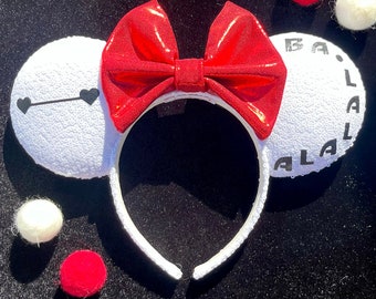 Baymax Inspired Mouse Ears, Big Hero 6 Inspired, First Aid Marshmallow, Health Care Companion Inspired, Minnie Mouse Ears Inspired