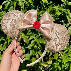 Radiant Rose, Belle Inspired Mouse Ears, Beauty and the Beast Inspired, Princess Mouse Ears, Minnie Mouse Inspired