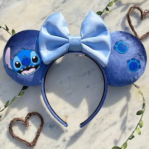 Stitched Together, Stitch Inspired Mouse Ears, Minnie Mouse Inspired, Experiment 626 Inspired, Lilo and Stitch Inspired Mouse Ears, Ohana