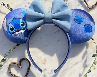 Stitched Together, Stitch Inspired Mouse Ears, Minnie Mouse Inspired, Lilo and Stitch Inspired, Experiment 626 Inspired, Ohana