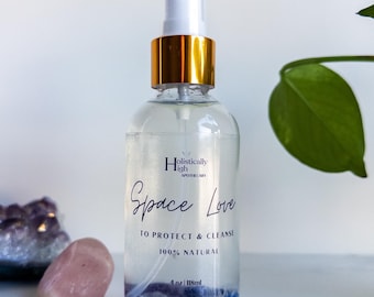 クリスタル配合ルームスプレー：アロマセラピー、エネルギー浄化（118ml）