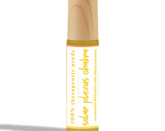 Solar Plexus Chakra Essential Oil Roller | Empowering Aromatherapy Blend | Crystal-Infused Wellness Roller | Confidence & Energy Support