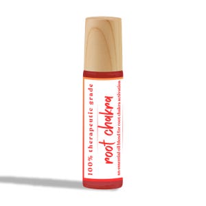 Root Chakra Essential Oil Roller | Grounding Aromatherapy Blend | Crystal-Infused Energy Balancing Roller | Mindfulness & Wellness