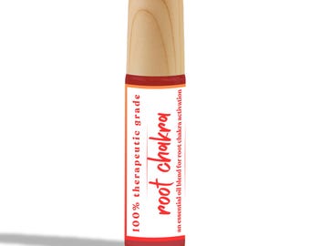 Root Chakra Essential Oil Roller | Grounding Aromatherapy Blend | Crystal-Infused Energy Balancing Roller | Mindfulness & Wellness