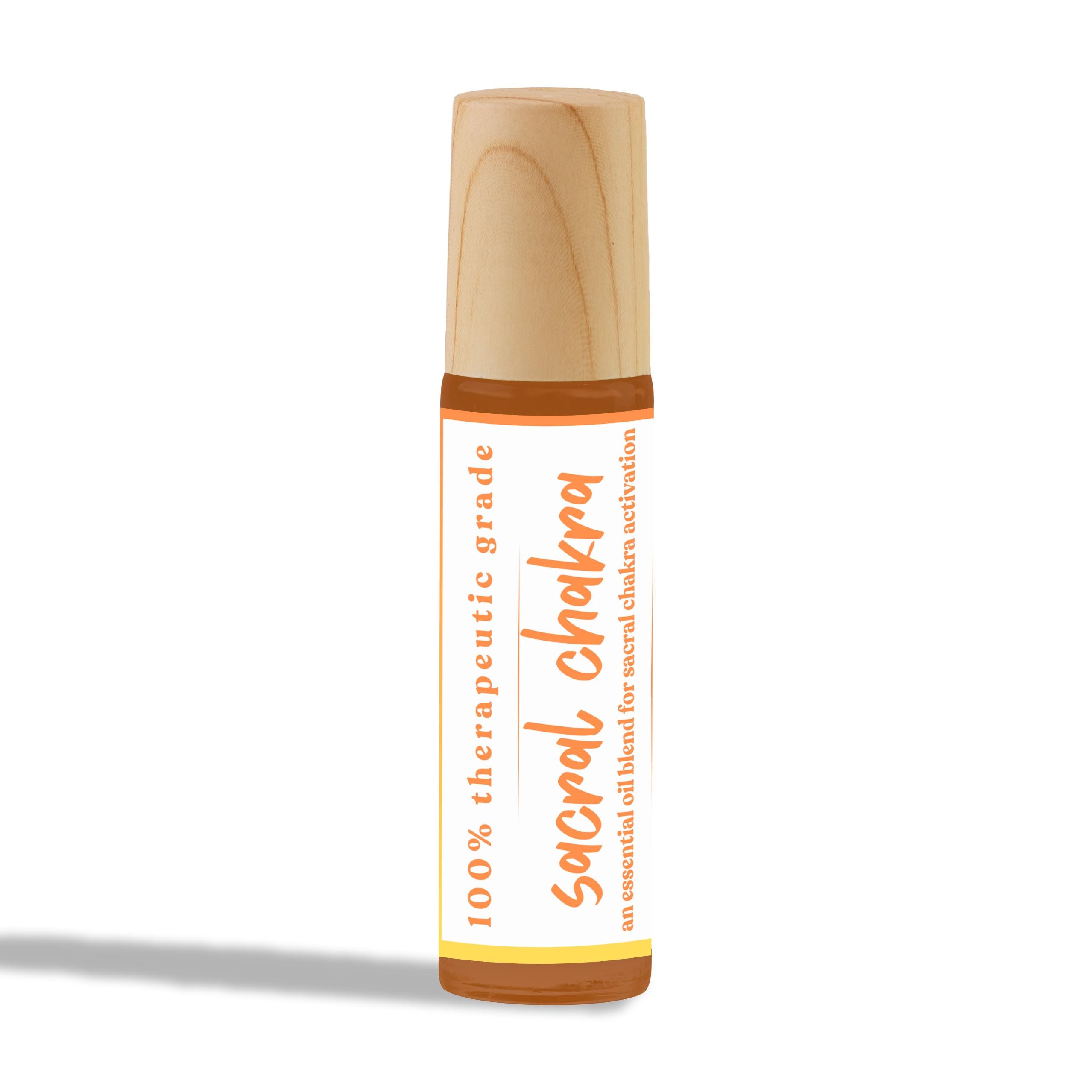 Sacral Chakra Essential Oil Roller | Energizing Aromatherapy Blend | Crystal-Infused Wellness Roller | Balance & Creativity Support