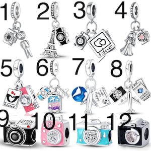 Charm da viaggio in stile Pandora, regalo per lei, mamma, sorella, nonna, moglie, charm in argento Sterling 925, dettagli bellissimi, portafortuna per i viaggi
