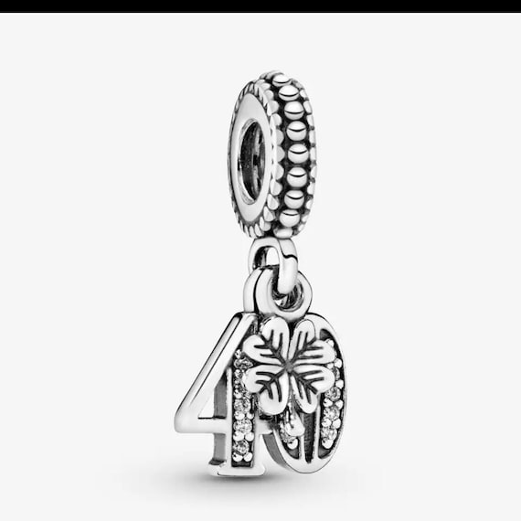 Pandora Style 40th Birthday Charm, Age 40 Gift for Her, Sister