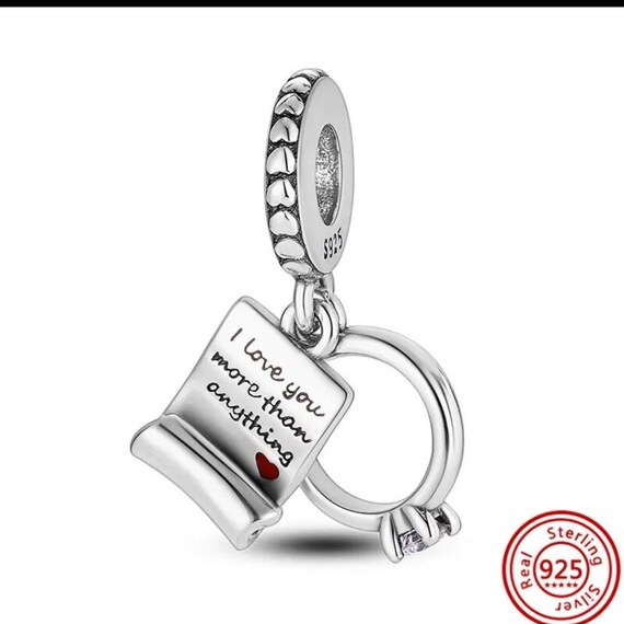 Pandora style I love you more than anything charm, gift for her, mum,  sister, nan, wife, 925 Sterling silver charm bride gift,