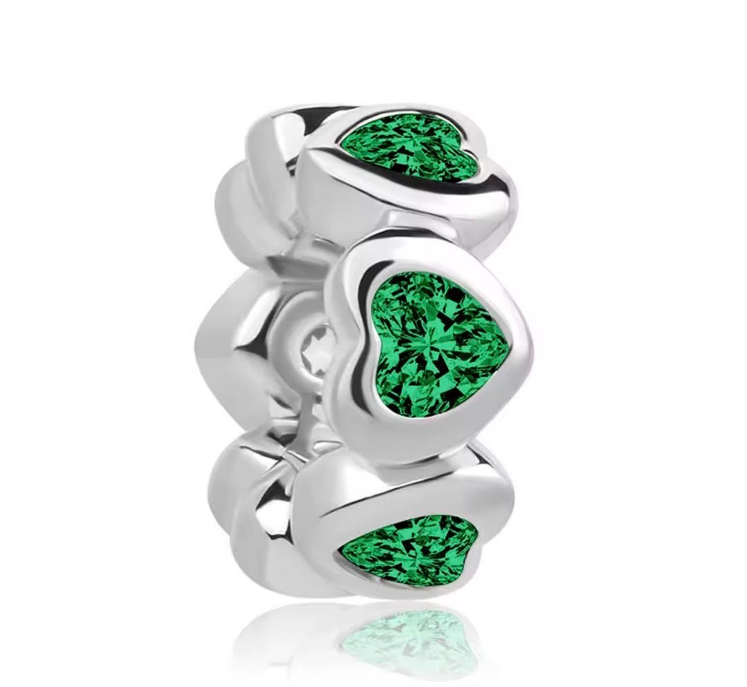 Sterling Silver Green Gem Pandora Style Charm - Etsy UK