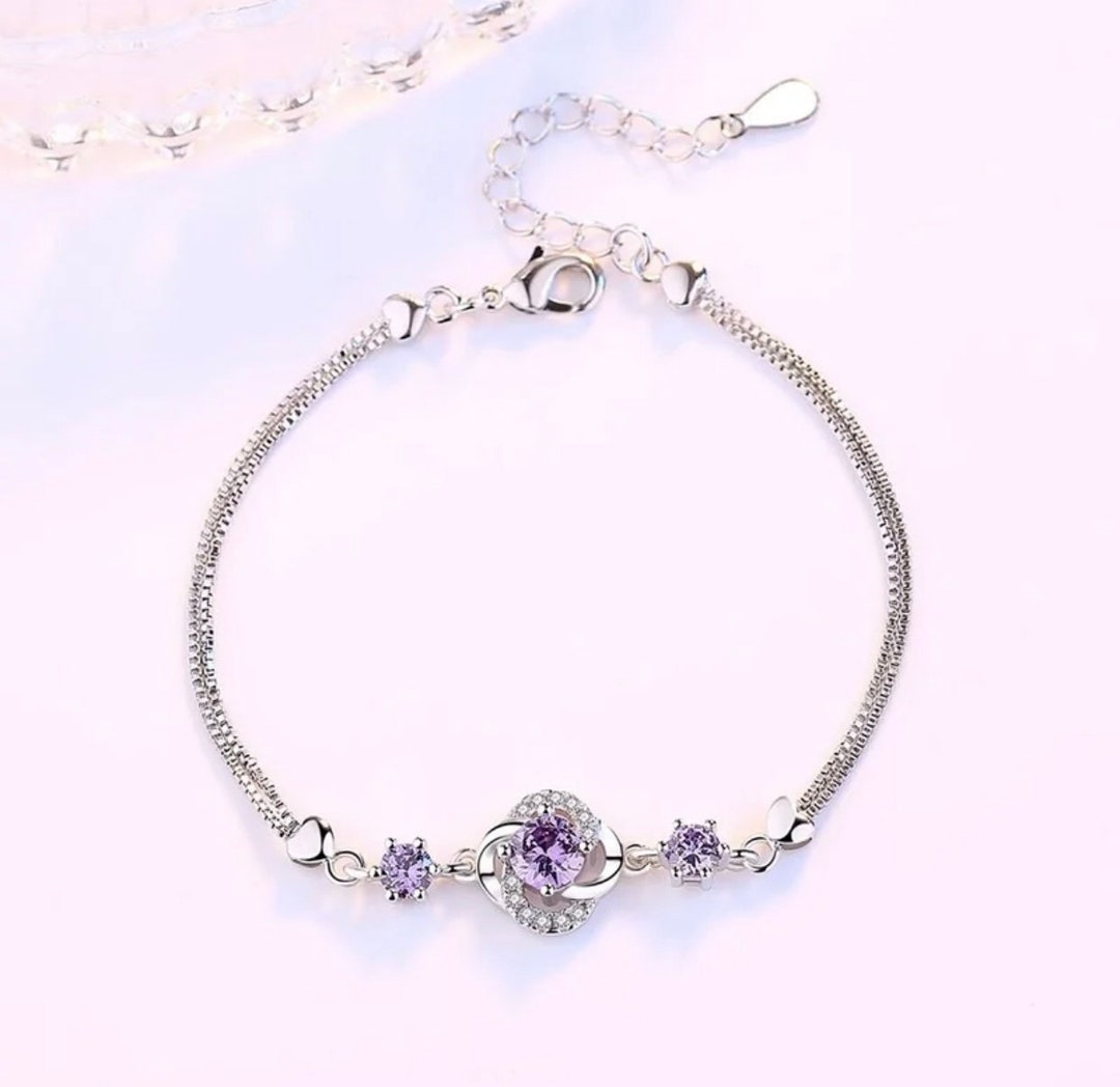 00s FURLA Bracelet Purple Stone SV 925