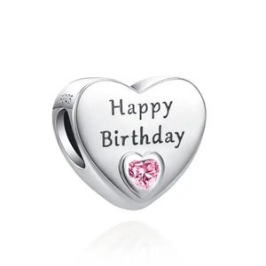 Pandora style  birthday charm, age , gift for her,  sister, friend, daughter, 925 Sterling silver charm beautiful detail, happy birthday