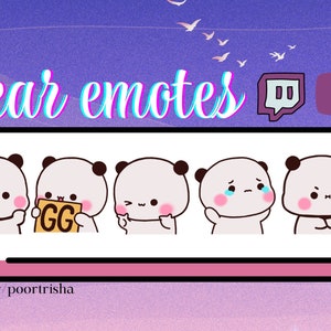 Kawaii Cute Bear Emotes for Twitch, Youtube, Kick