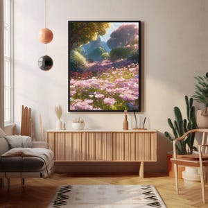 Fairy Tale Art | Fantasy Nature Art | Printable Flower Field Art | Real Art Print