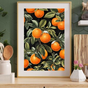 Vintage Oranges Art | Farmhouse Kitchen Decor | Printable Wall Art Download | Real Art Print