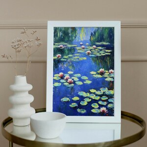 Water Lilies Landscape Painting | Garden Printable Art | Flower Digital Wall Art | RealArtPrint