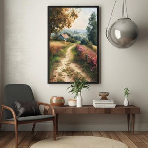 Cottagecore Nature Art Print | Vintage Nature Landscape Downloadable Art | Rustic Farmhouse Country Printable Wall Art | Real Art Print