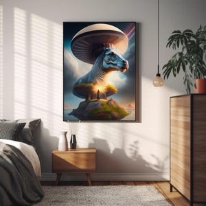 Surreal Sci-Fi Animal Print: Futuristic Spaceship Art (Digital Download)