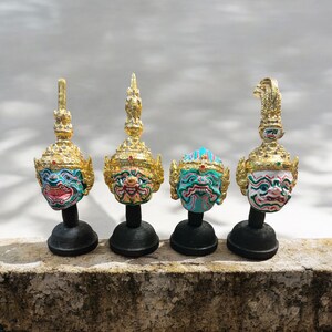 Set of Handmade Thai Khon Masks - Etsy