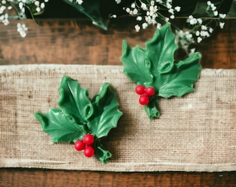 Realistic Holly Berry Wax Embeds, Christmas Embeds, Wax Embeds, Wax Holly Berry, Realistic Embeds