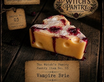 Vampire Brie – Wax Cheese Prop | The Witch’s Pantry: 1842, Realistic Wax Food, Haunted Decor, Halloween