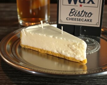 Classic Small Cheesecake Novelty Candle, Wax Bistro Collection, Food Candle, Wax Cheesecake, Gifts