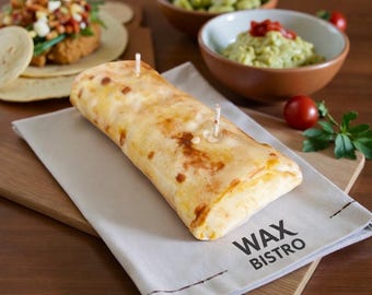 House Burrito Special Candle, Novelty, Gifts, Food Candle, Wax Food, Burrito Candle, Mexican, Delicious