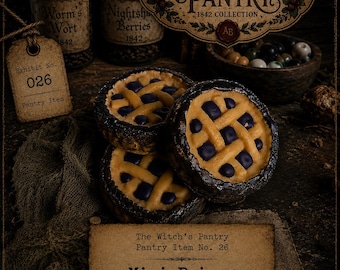 Mini Poison Berry Pies – Wax Pie Embeds | The Witch’s Pantry: 1842, Miniature Wax Food Embeds for Candles and Wax Melts, Halloween, Haunted