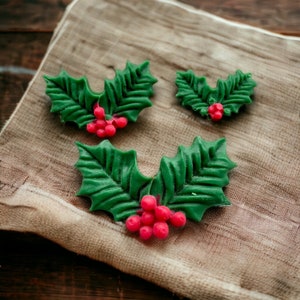 Holly Berry Wax Embeds, Christmas Embeds, wax embeds, Wax Holly